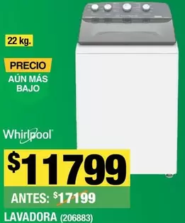 Oferta de Whirlpool - Lavadora por $11799 en The Home Depot