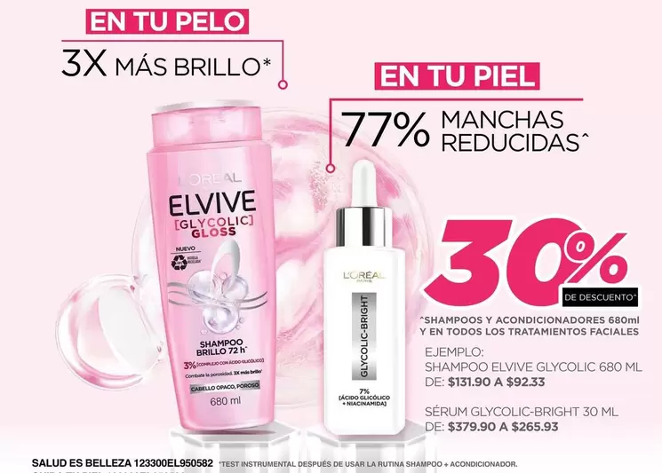 Oferta de Elvive - En Tu Pelo 3x Más Brillo en Del Sol