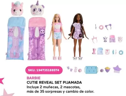 Oferta de Barbie -  Cutie Reveal Set Pijamada en Woolworth