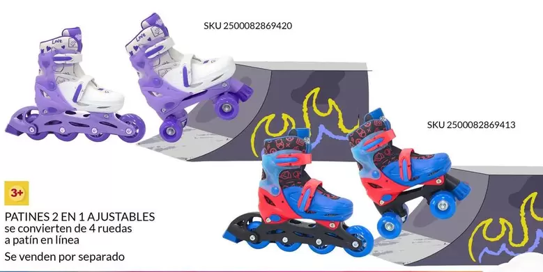 Oferta de Patines 2 En 1 Ajustables en Woolworth