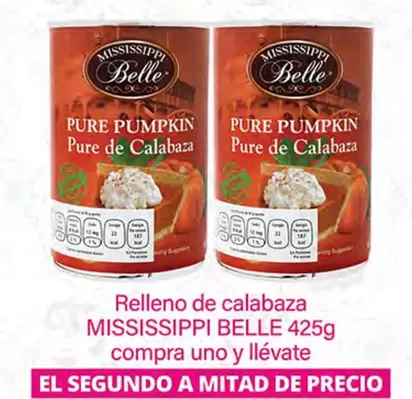 Oferta de Mississippi Belle - Relleno De Calabaza en La Comer