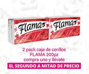 Oferta de Flama - 2 Pack Caja De Cerillos  en La Comer