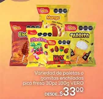 Oferta de Vero - Variedad De Paletas O Gomitas Enchiladas Pica Fresa por $33 en Fresko