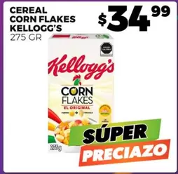 Oferta de Kellogg's - Cereal Corn Flakes por $34.99 en Merco