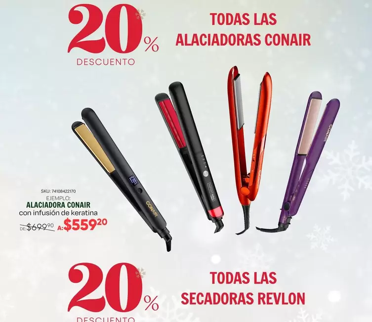 Oferta de Conair - Alaciadora por $559.2 en Del Sol