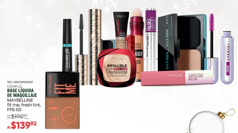 Oferta de Maybelline - 6pc E Gouda De Amquillaje por $139.92 en Del Sol