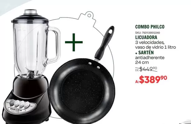 Oferta de MAX - Combo Philco Licuadora por $389.9 en Woolworth