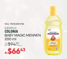 Oferta de Baby  - Colonia Magic Mennen por $66.43 en Woolworth