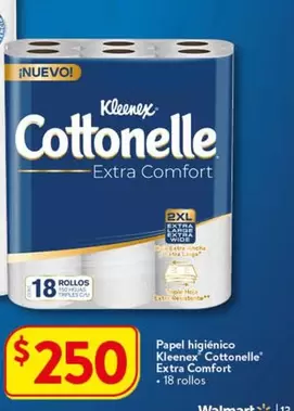 Oferta de Kleenex - Papel Higiénico Cottonelle Extra Comfort por $250 en Walmart