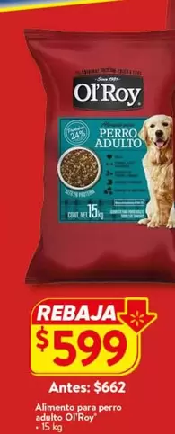 Oferta de Ol'Roy - Para Perro Adulto por $599 en Walmart