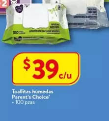 Oferta de Toallitas Húmedas Parent's Choice por $39 en Walmart