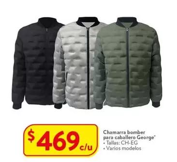 Oferta de Chamarra Bomber Para Caballero George por $469 en Walmart