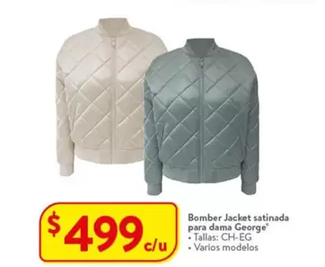 Oferta de Bomber Jacket Satinada Para Dama George por $499 en Walmart