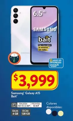 Oferta de Samsung - Galaxy A15 Bait por $3999 en Walmart