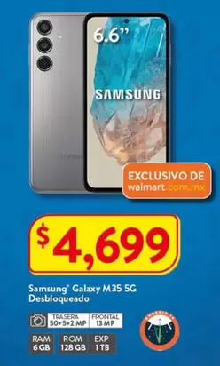 Oferta de Samsung - Galaxy M35 5g por $4699 en Walmart