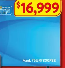 Oferta de Mod. 75ur7800psb por $16999 en Walmart