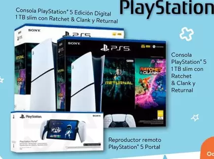 Oferta de PlayStation - Consola Playstation 5 Edicion Digital 1TB Slim con Ratchet & Clank y Returnal en Walmart