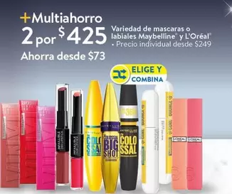 Oferta de Maybelline - Variedad De Mascaras O Labiales por $425 en Walmart