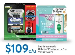 Oferta de Gillette - Set De Rasurado Prestobarba 3 O Venus Suave por $109 en Walmart