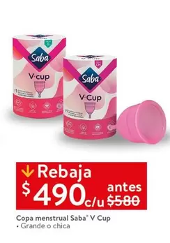 Oferta de Saba - Copa Menstrual  V Cup por $490 en Walmart