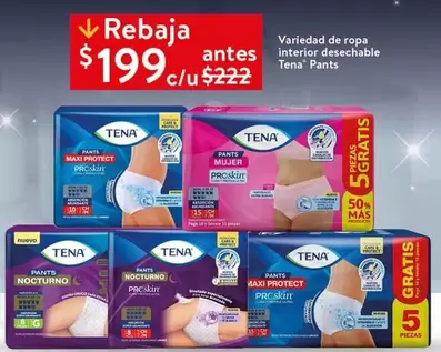 Oferta de Tena - Variedad De Ropa Interior Desechable por $199 en Walmart