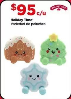 Oferta de Holiday Time -  Variedad De Peluches por $95 en Bodega Aurrera