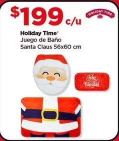 Oferta de Holiday Time -  Juego De Bano Santa Claus por $199 en Bodega Aurrera