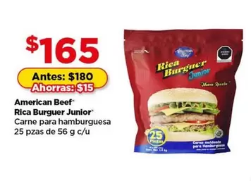 Oferta de American -  Beef Junior Carne Para Hamburguesa por $165 en Bodega Aurrera