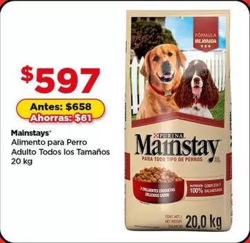 Oferta de Mainstays - Alimento Para Perro Adulto Todos Los Tamaños por $597 en Bodega Aurrera