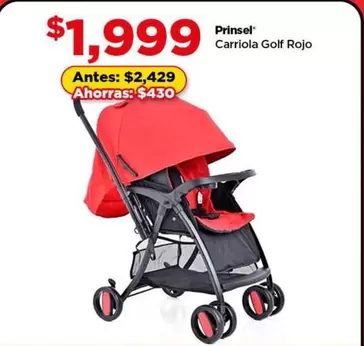 Oferta de Prinsel - Carriola Golf Rojo por $1999 en Bodega Aurrera