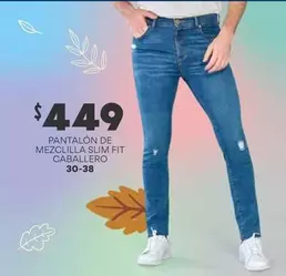 Oferta de Pantalon De Mezclilla Slim Fit Caballero 30-38 por $449 en Soriana Híper