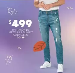 Oferta de Pantalon De Mezclilla Slim Fit Caballero 30-38 por $499 en Soriana Híper