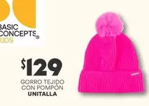 Oferta de Gorro Tejido Con Pompon Unitalla por $129 en Soriana Híper