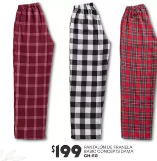 Oferta de Pantalón De Franela Basic Concepts Dama Ch-Ege por $199 en Soriana Híper