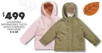 Oferta de Suave - Chamarra Impermeable Tacto  Cherokee Para Bebe por $499 en Soriana Híper