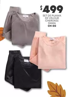 Oferta de Cherokee - Set De Pijama De Veloua  Dama por $499 en Soriana Híper