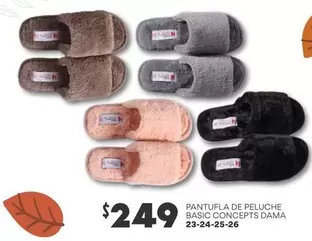 Oferta de Pantufla De Peluche Basic Concepts Dama 23-24-25-26 por $249 en Soriana Híper