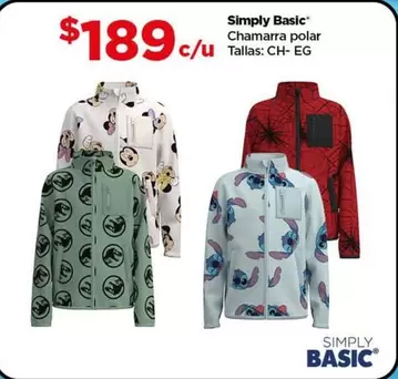 Oferta de Simply Basic Chamarra Polar por $189 en Bodega Aurrera