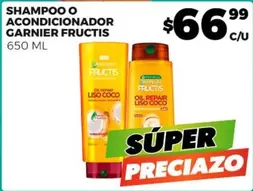 Oferta de Garnier - Shampoo O Acondicionador Fructis por $66.99 en Merco