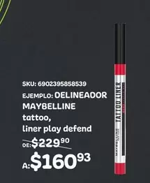 Oferta de Maybelline -  Tattoo por $160.93 en Del Sol