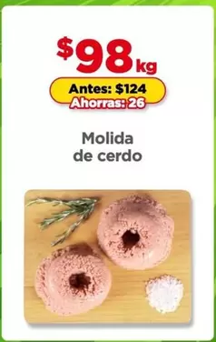 Oferta de Molida De Cerdo por $98 en Bodega Aurrera