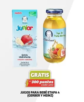 Oferta de Gerber - Jugos Para Bebé Etapa 4 ( Y ) en Soriana Híper