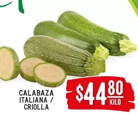 Oferta de Calabaza Italiana/Croolla por $44.8 en Soriana Híper