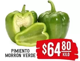 Oferta de Pimiento Morron Verde por $64.8 en Soriana Híper