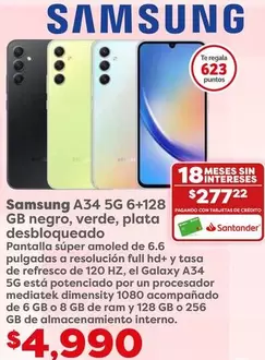 Oferta de Samsung -  - por $277 en Soriana Híper