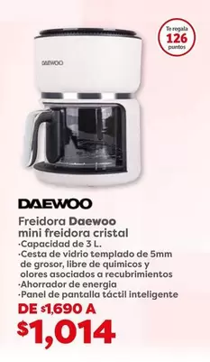 Oferta de Daewoo - Freidora  Mini Freidora Cristal por $1014 en Soriana Híper