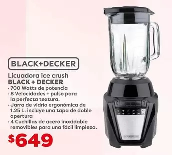 Oferta de Crush - Licuadora Ice  Black + Decker por $649 en Soriana Híper