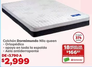 Oferta de Colchón Dormimundo Queen por $2999 en Soriana Híper