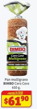 Oferta de Bimbo - Pan Multigrano Cero Cero Cero por $61.9 en Soriana Híper