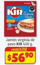 Oferta de Kir - Jamón Virginia De Pavo por $56.9 en Soriana Híper